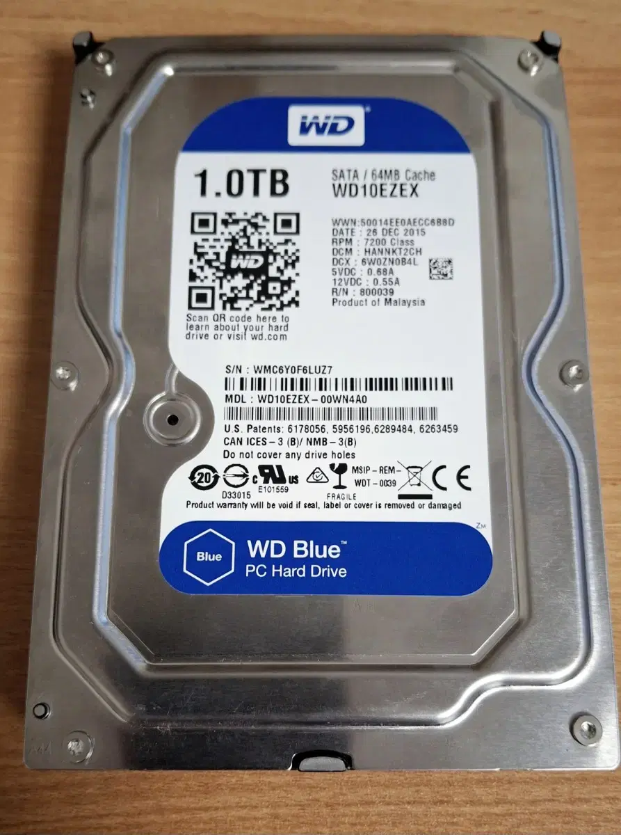 WD 3.5 HDD 1TB 7200Rpm