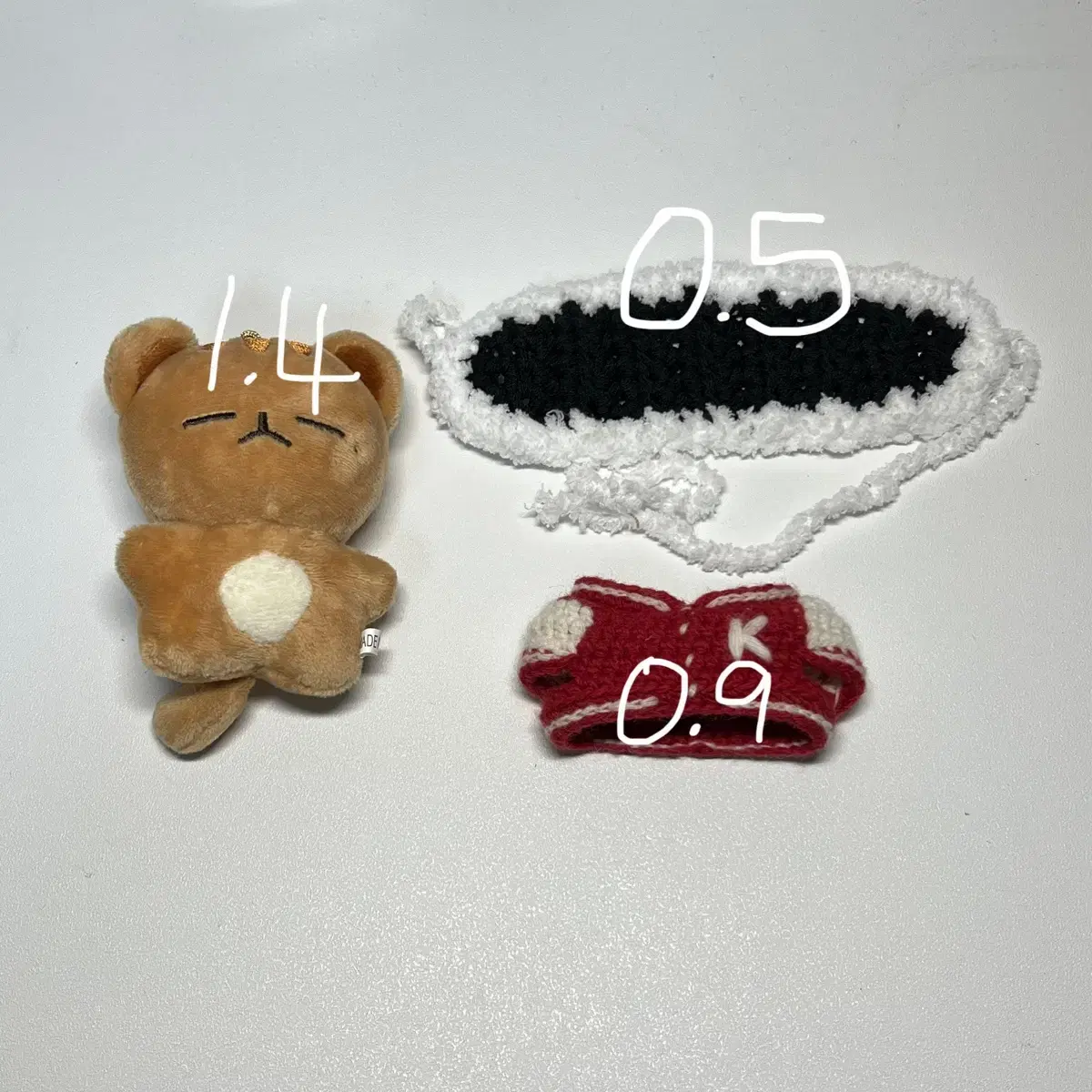 온앤오프 유 유토 쥐토 10cm 인형 뜨개 인형옷 과잠 볼끼 두건