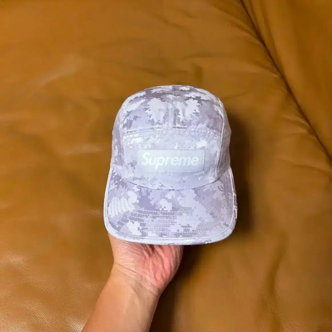 Supreme 슈프림 캠프캡 모자 (Satin Camo Lavender)