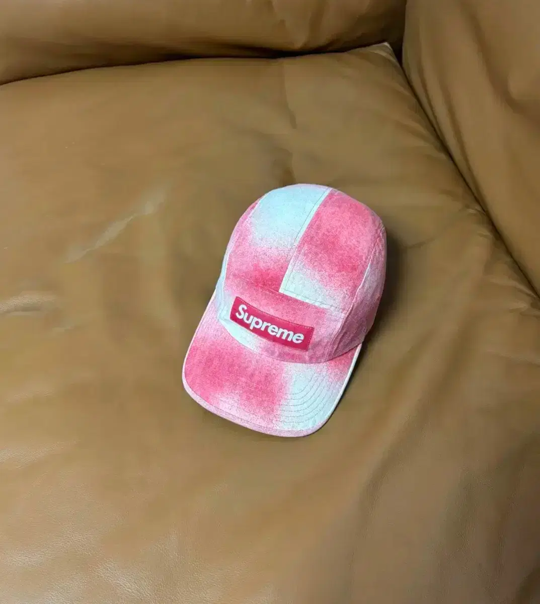 Supreme 슈프림 캠프캡 모자 (Washed Spray Red)