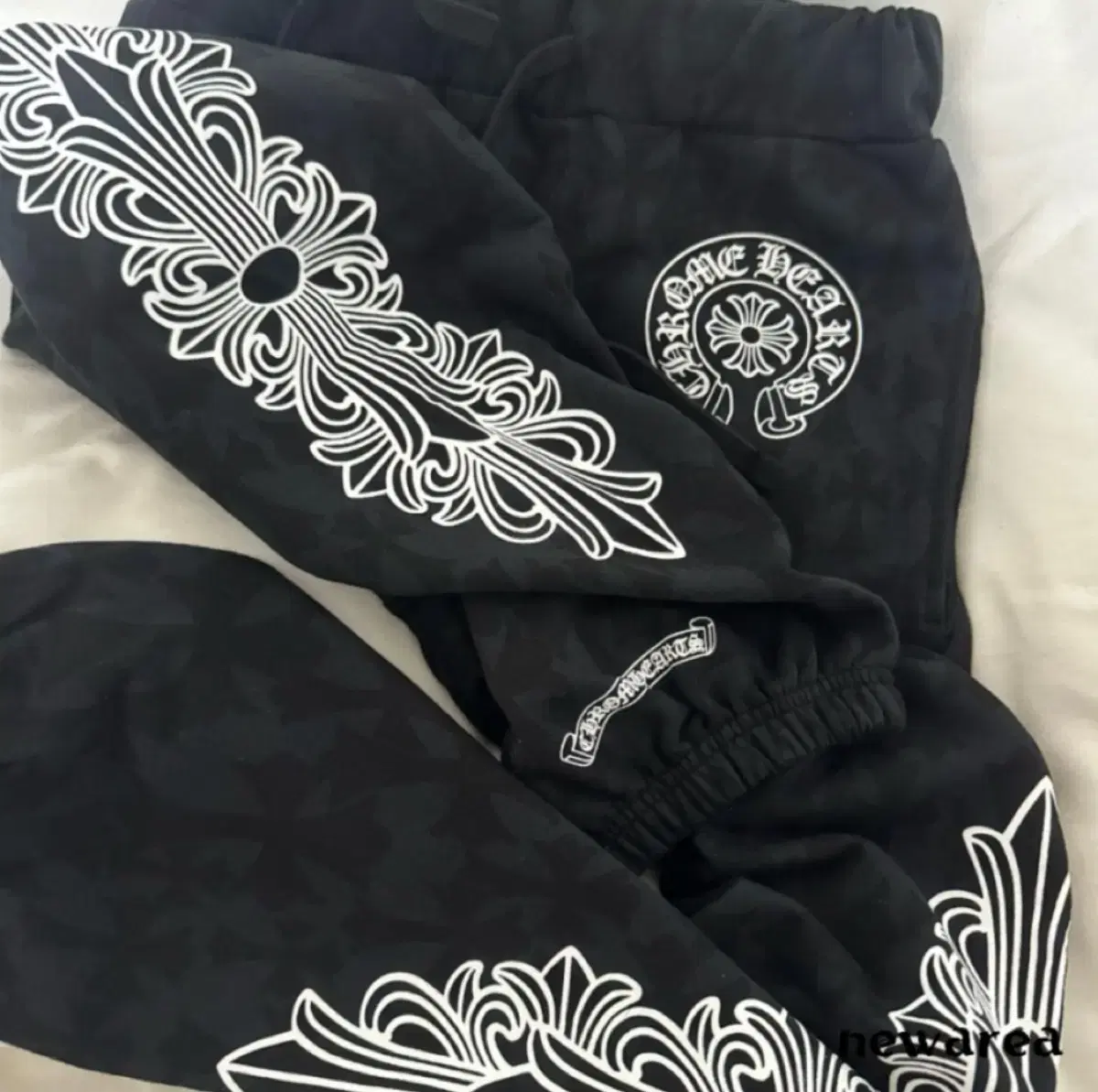 Chrome Hearts Semi-Semi-Cross All-Over Print Sweatpants Black L