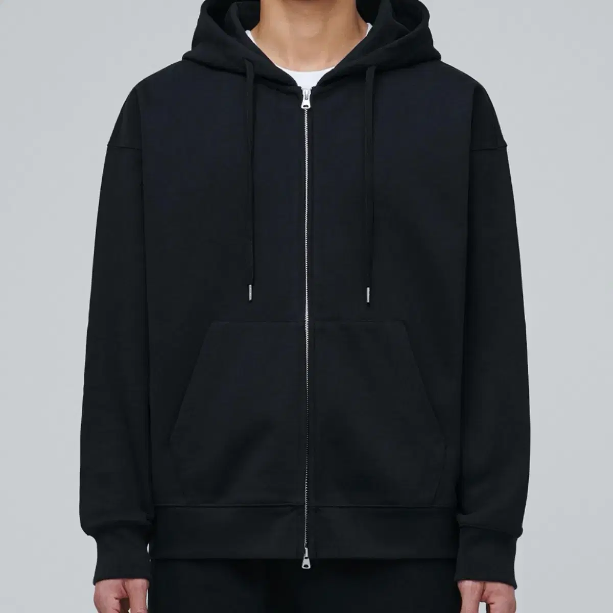 Gentleman's Standard Heavyweight Oversized Hooded Sweatshirt Zip Up Black