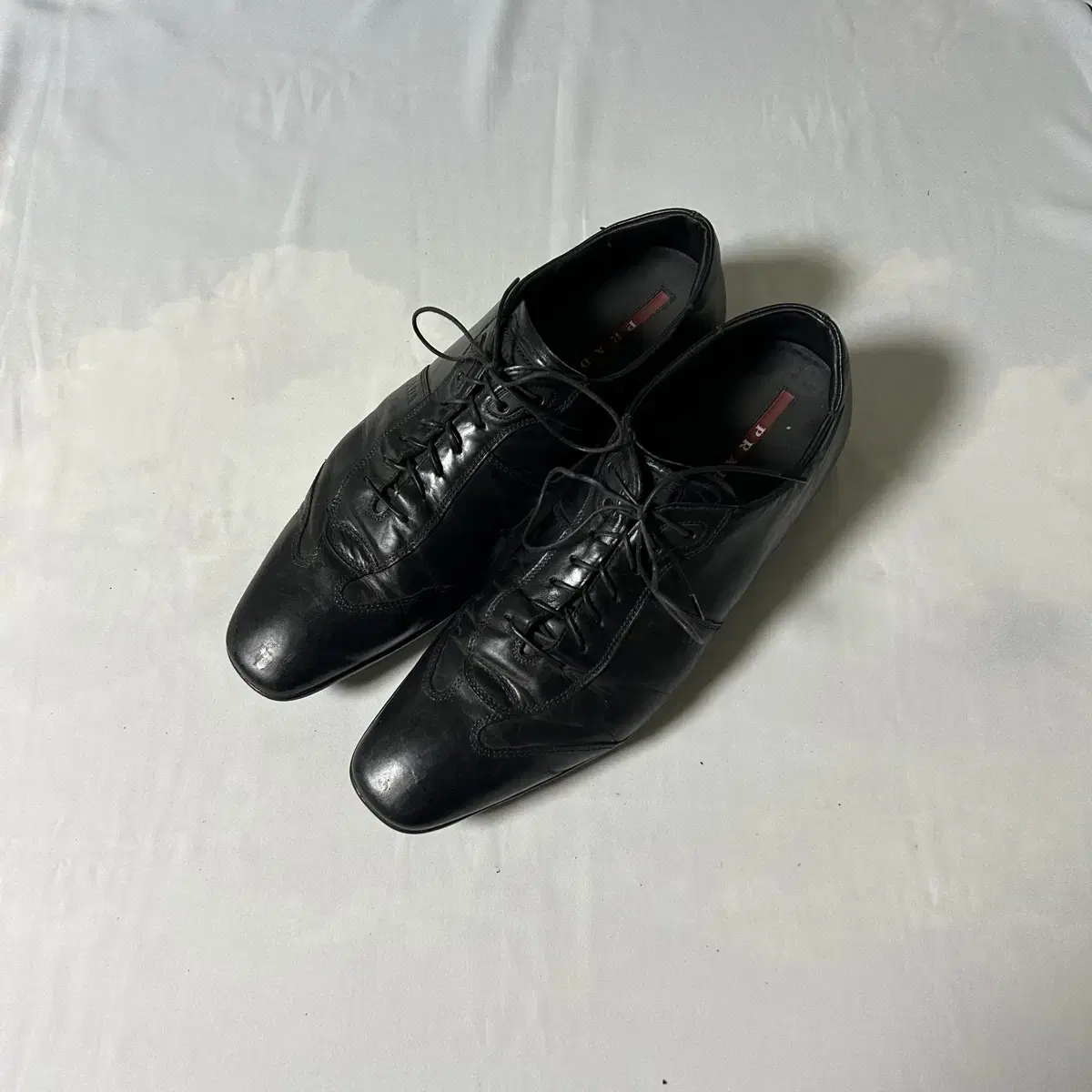 Prada sports leather derby shoes