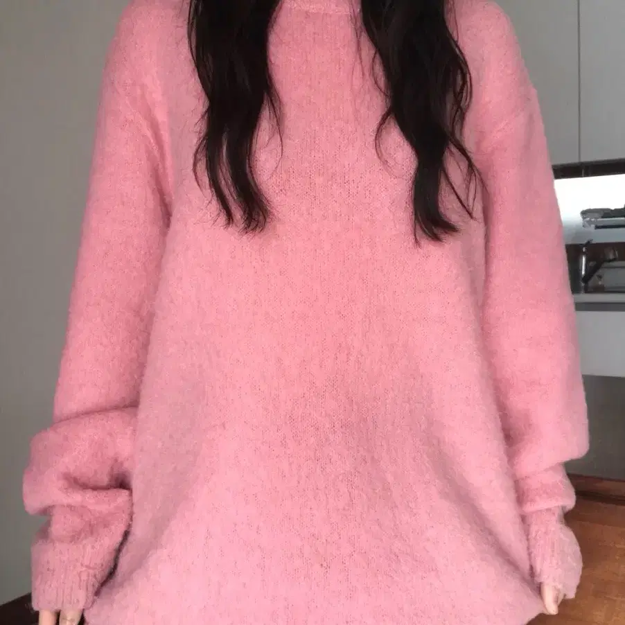 vintage round pink knit