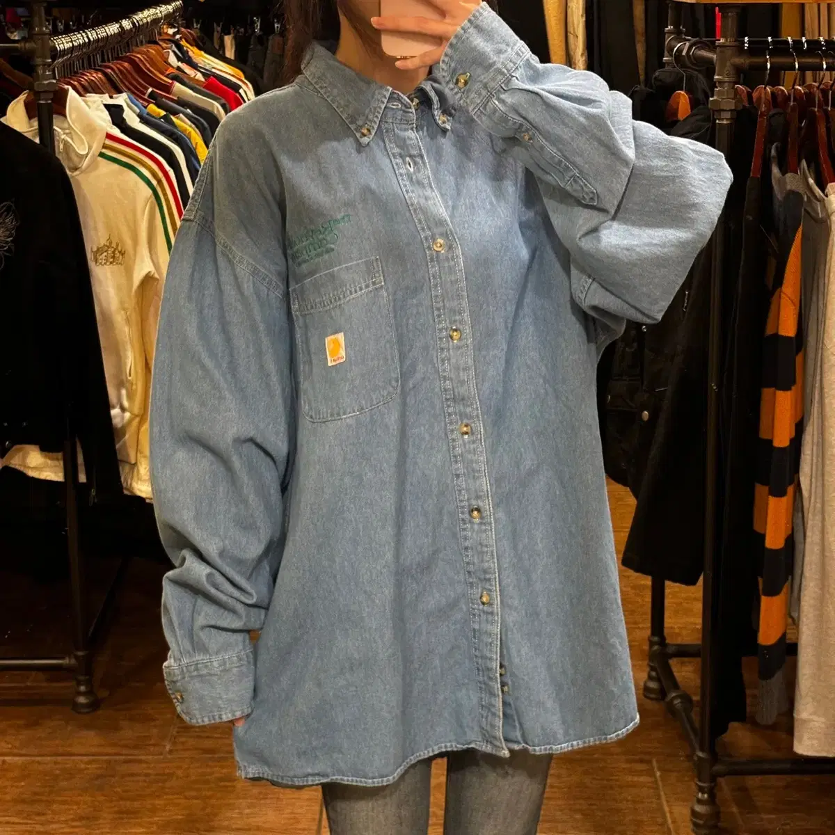 [HI] CARHARTT 칼하트 긴소매 셔츠 데님 L