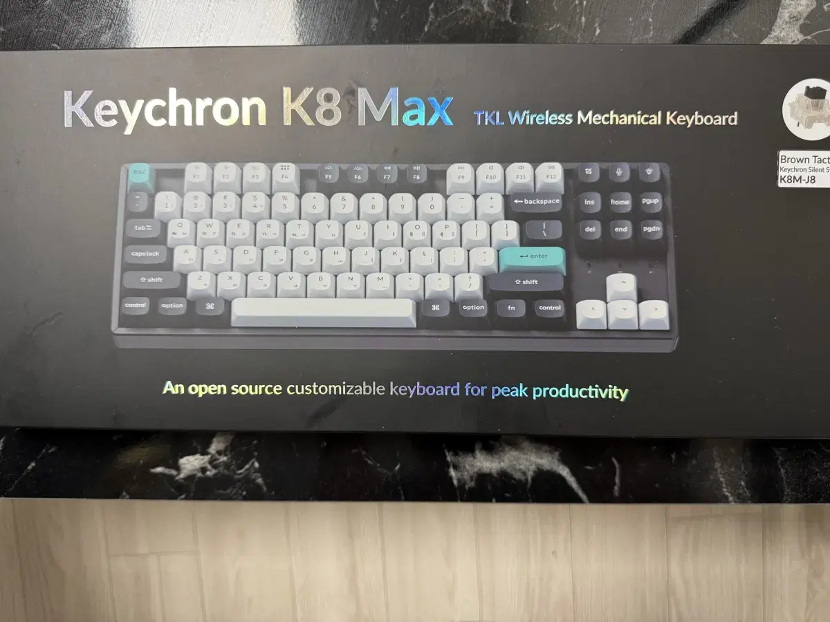 키크론 k8 pro max 블랙 ALU 유무선 RGB 기계식 핫스왑 저소