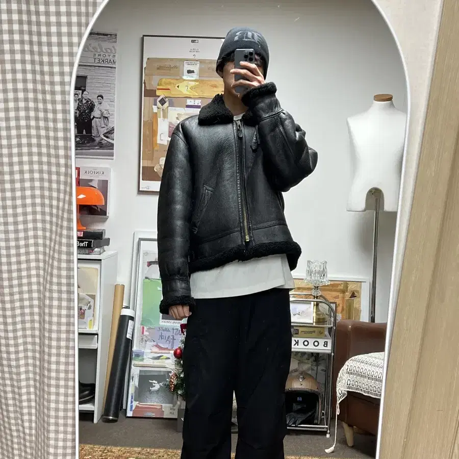 JPN VTG Type B-3 무스탕 XL black