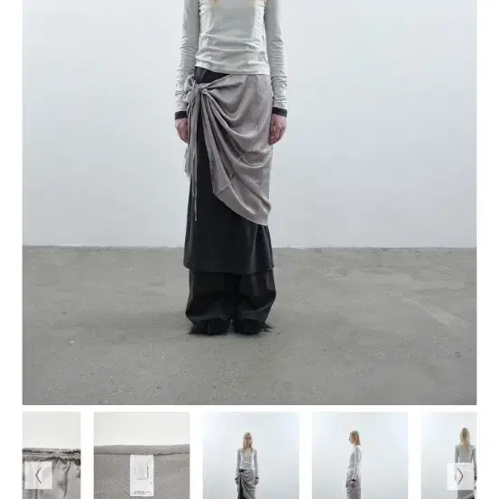 SATIN ASYMMETRICAL SKIRT IN GREY