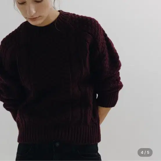 페세스 Peces cable knit 버건디