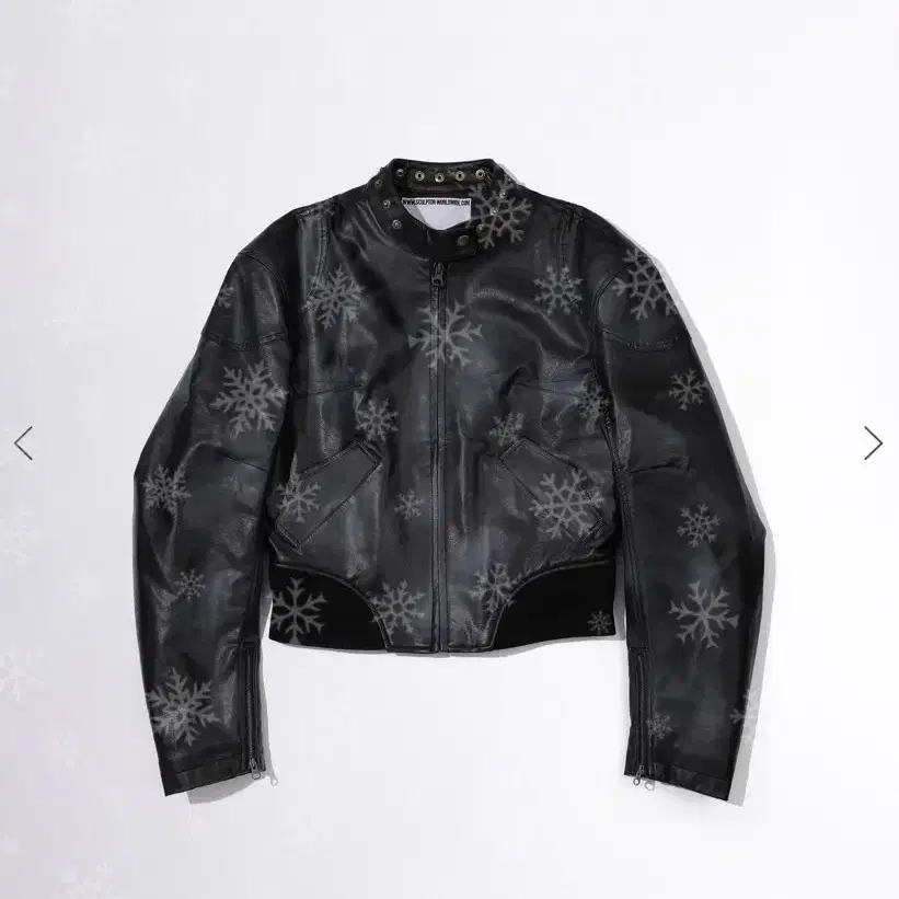 Emboss Faux Leather Bomber Black 스컬프터 L