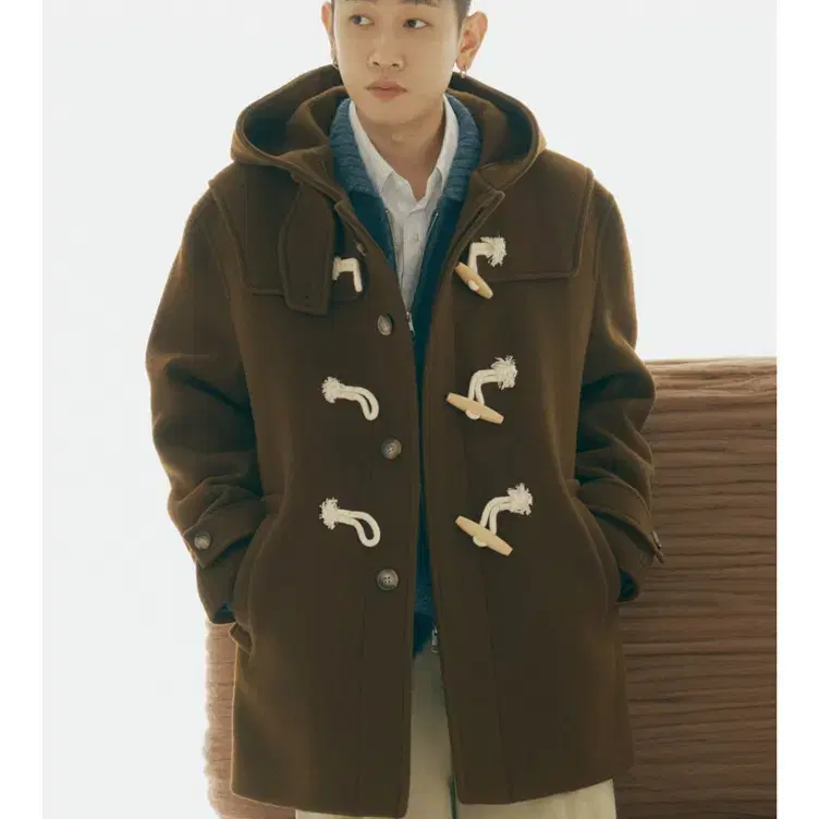 마리떼classic hoody duffle half coat brownL