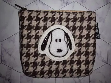 PEANUTS 티슈 파우치(모카 체크)미사용품