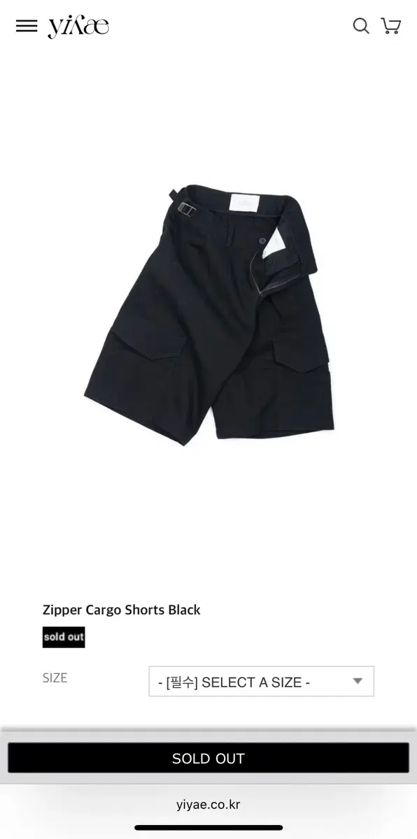 [M] Yiyae zipper cargo shorts black