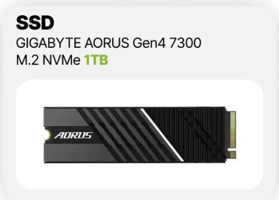 SSD, GIGABYTE AORUS Gen4 7300 M.2 NVMe (