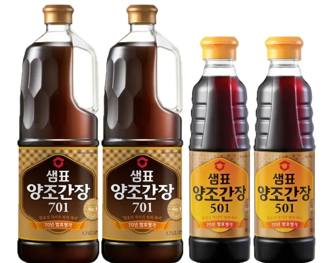 샘표 양조간장701 1.7L 2개 + 양조간장 501 500ml 2개