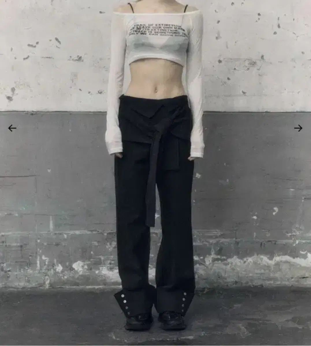 보헤미안서울 TURNUP WIDE SHIRT PANTS,Black