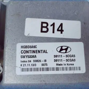 현대 그랜저 HG ECU 39111-3CGA5 / 39111-3CGA0