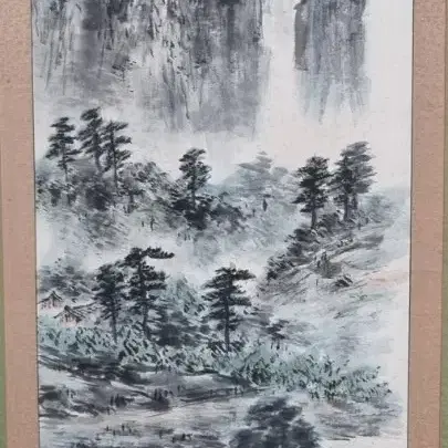 시경 박익준/진품/8폭/병풍/산수화/그림/심사워원