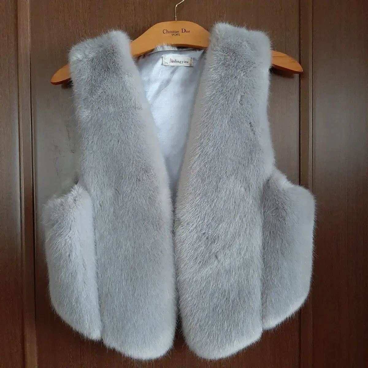 Faux mink fur vest