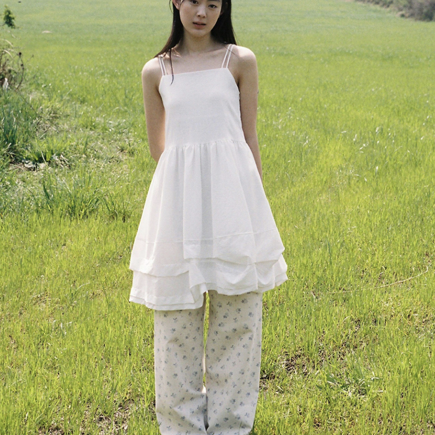 오헤시오 FLORAL CARPENTER PANTS, CREAM