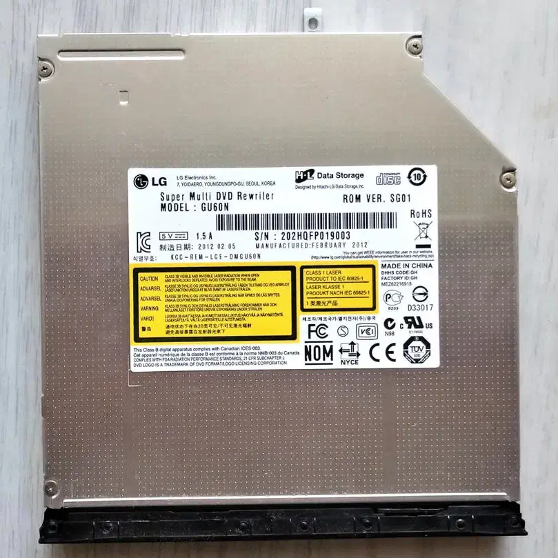 LG GU60N 노트북 DVD-RW ODD