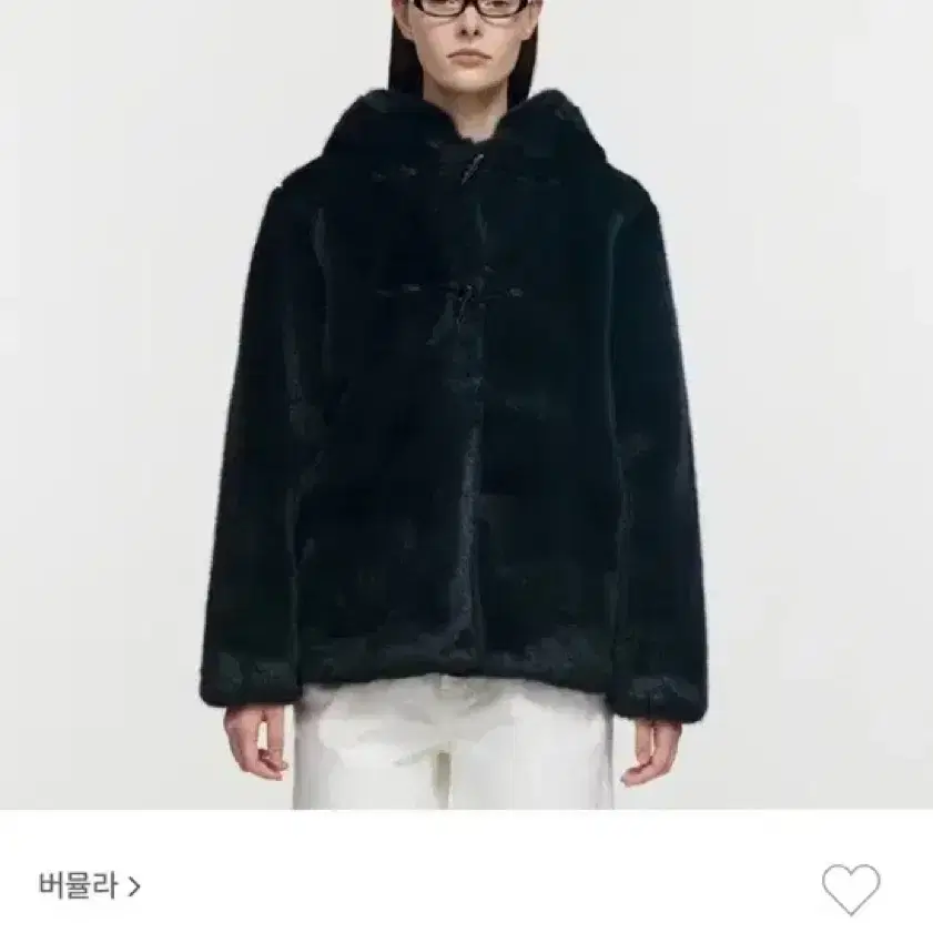 1회 착용 버뮬라 퍼코트 hoodie fur coat navy