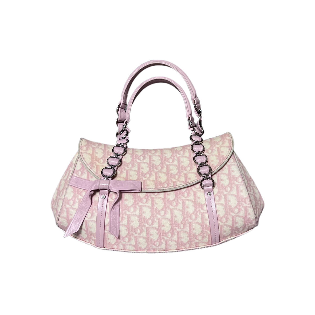 [Sold] Dior pink oblique romantic ribbon tote bag. Vintage Y2K