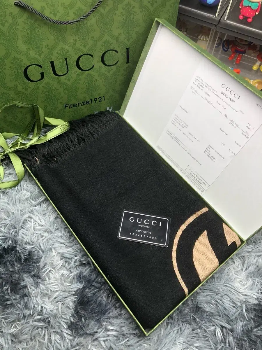 GUCCI 구찌 캐시미어머플러 블랙