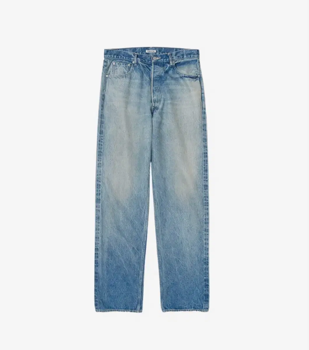 AURALEE SELVEDGE FADED HEAVY DENIM PANTS