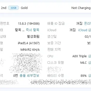 아이패드 에어2 셀룰러 32g 골드 팝니다.