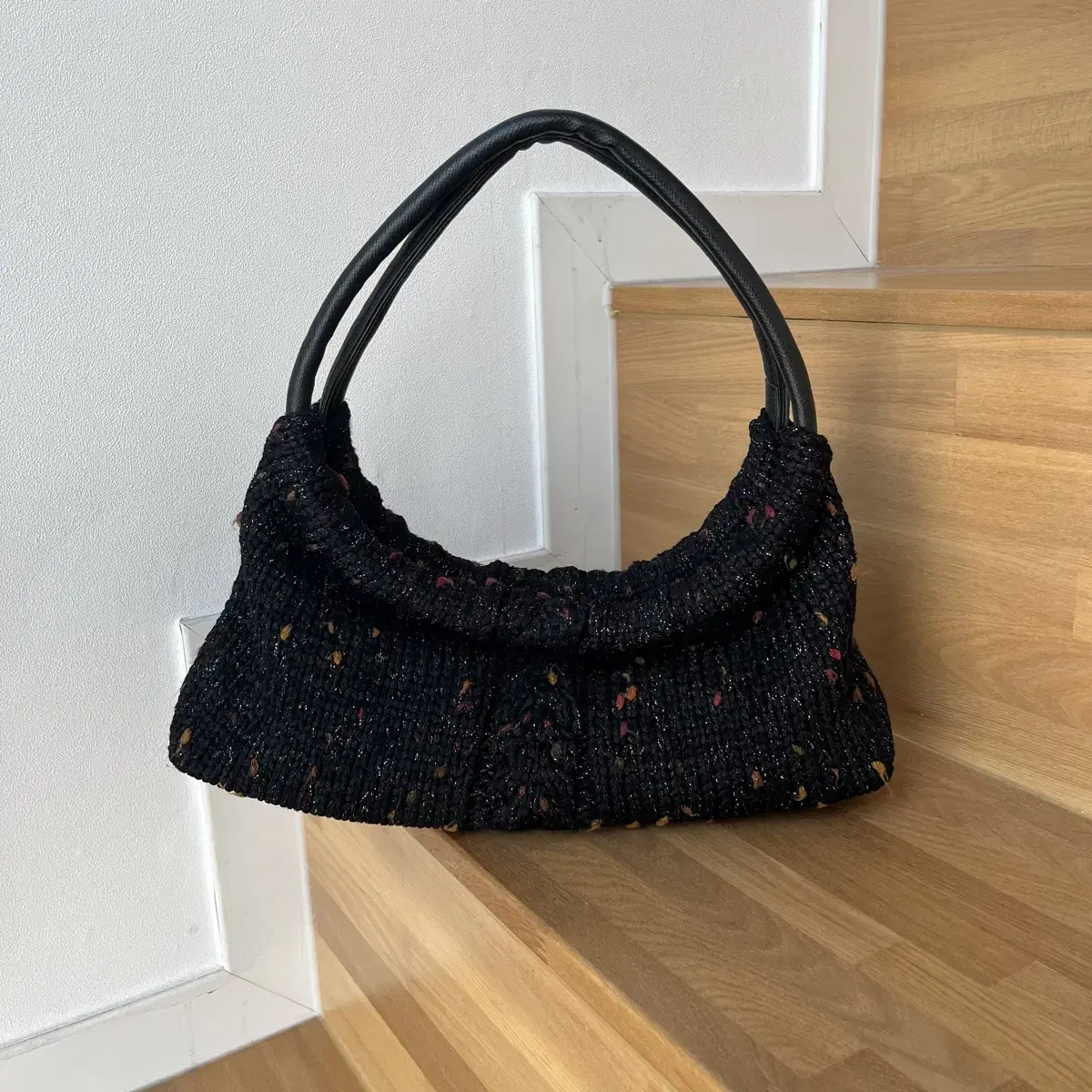 handmade knit shoulder bag