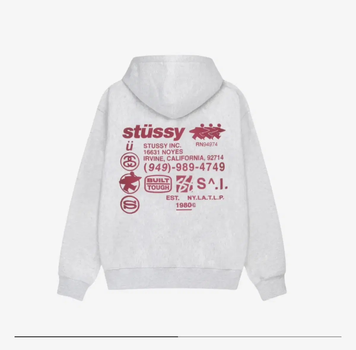 Stussy DNA Zip Hoodie Ash Heather