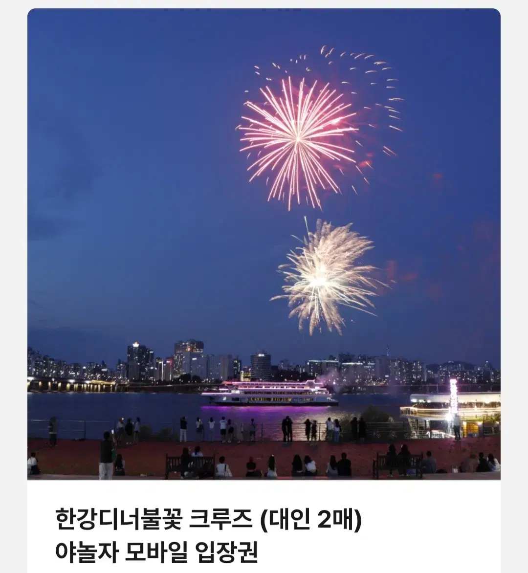 파격 할인) 1명도 안 되는 가격! 한강디너불꽃 크루즈 (대인 2매)