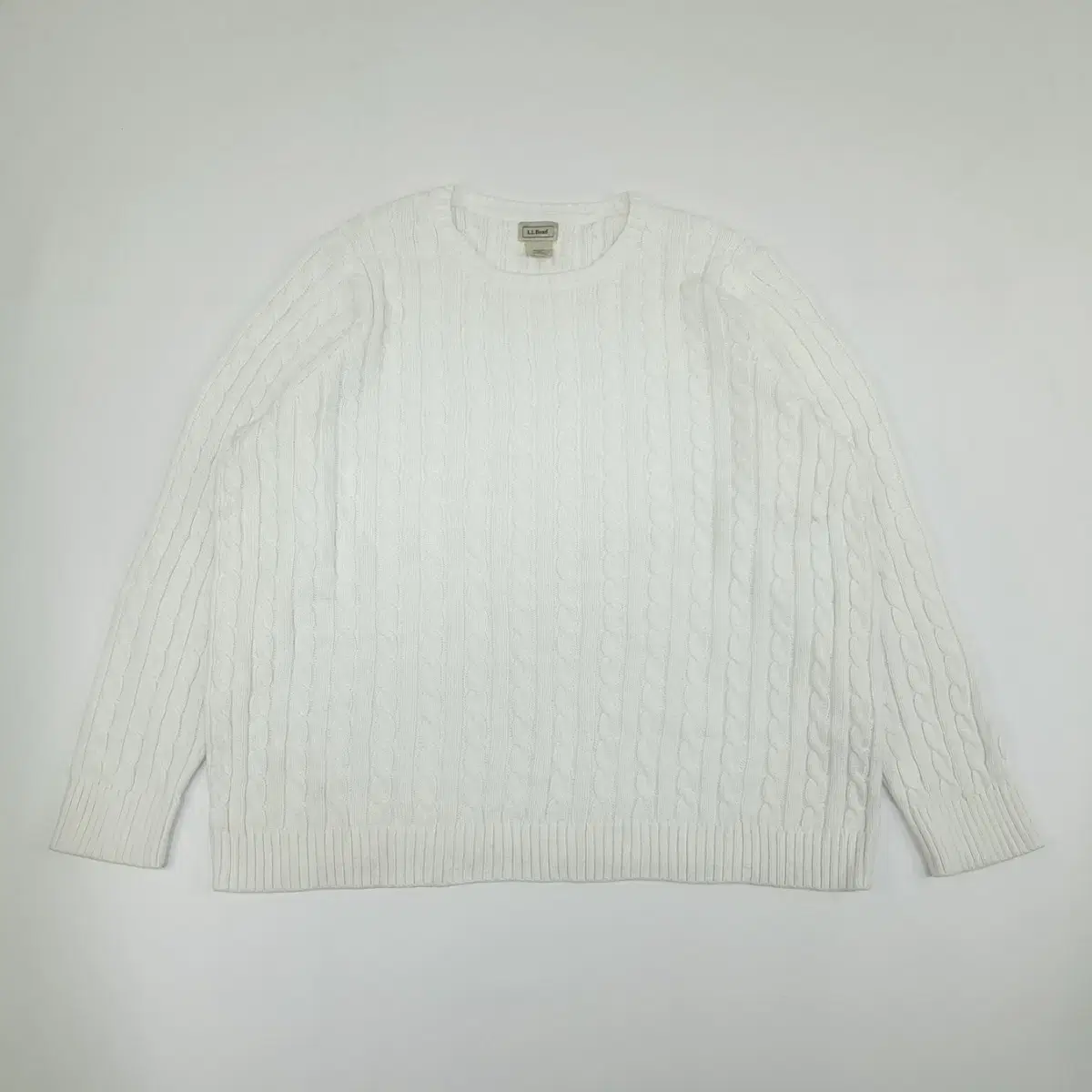 (CS298)2XL 엘엘빈 꽈배기 화이트 니트 스웨터 knit