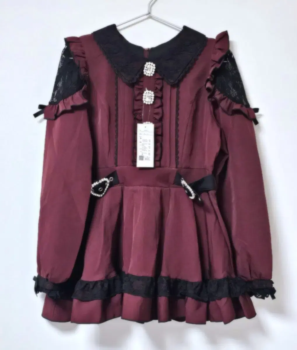 Dear My Love Dear My Love Bijou Lace Frill ONEPIECE Tunic Bordeaux