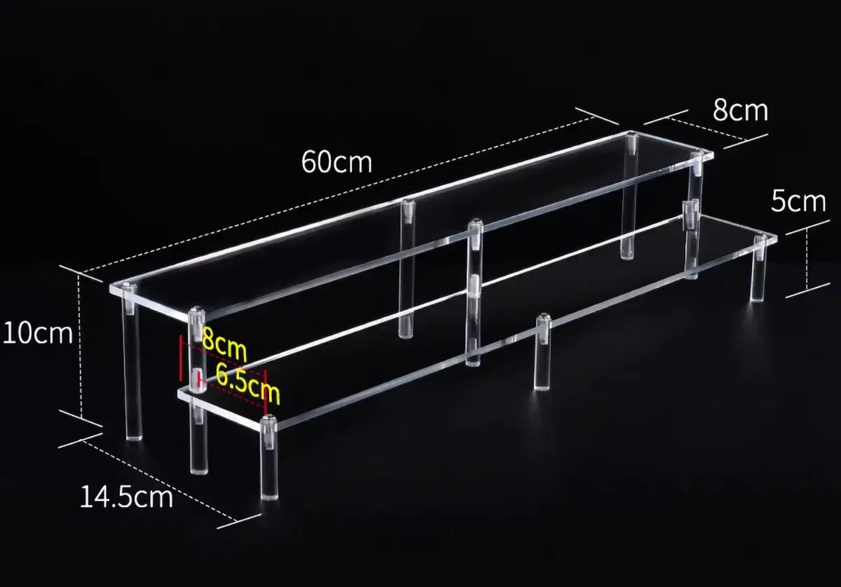 2단 아크릴계단 진열대 팝니다. 6세트