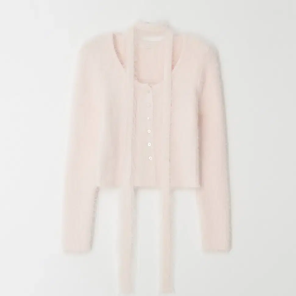 리즈 Winter vase slim cardigan, 베이비핑크