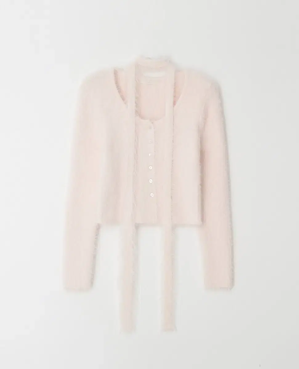 리즈 Winter vase slim cardigan, 베이비핑크