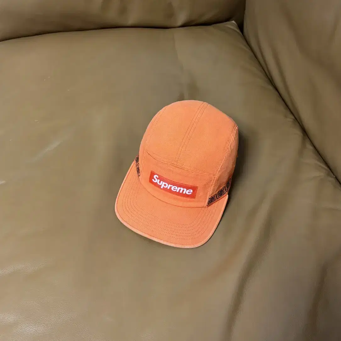 Supreme 슈프림 캠프캡 모자 (Washed Orange)