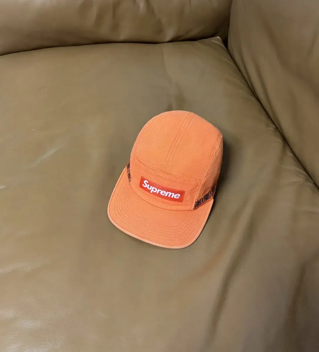 Supreme 슈프림 캠프캡 모자 (Washed Orange)