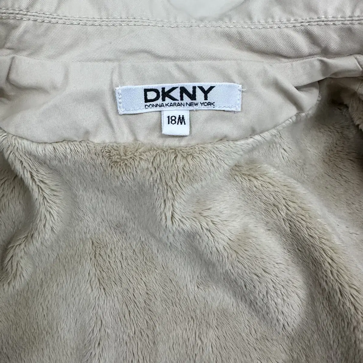 DKNY디케이앤와이 키즈 기모 점퍼 자켓 베이지 18M