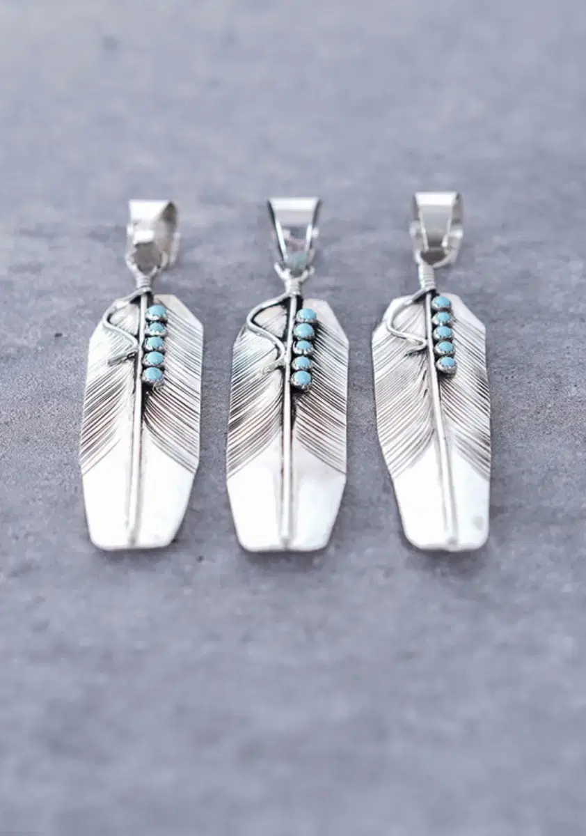 Feather Silver Pendant  Native America