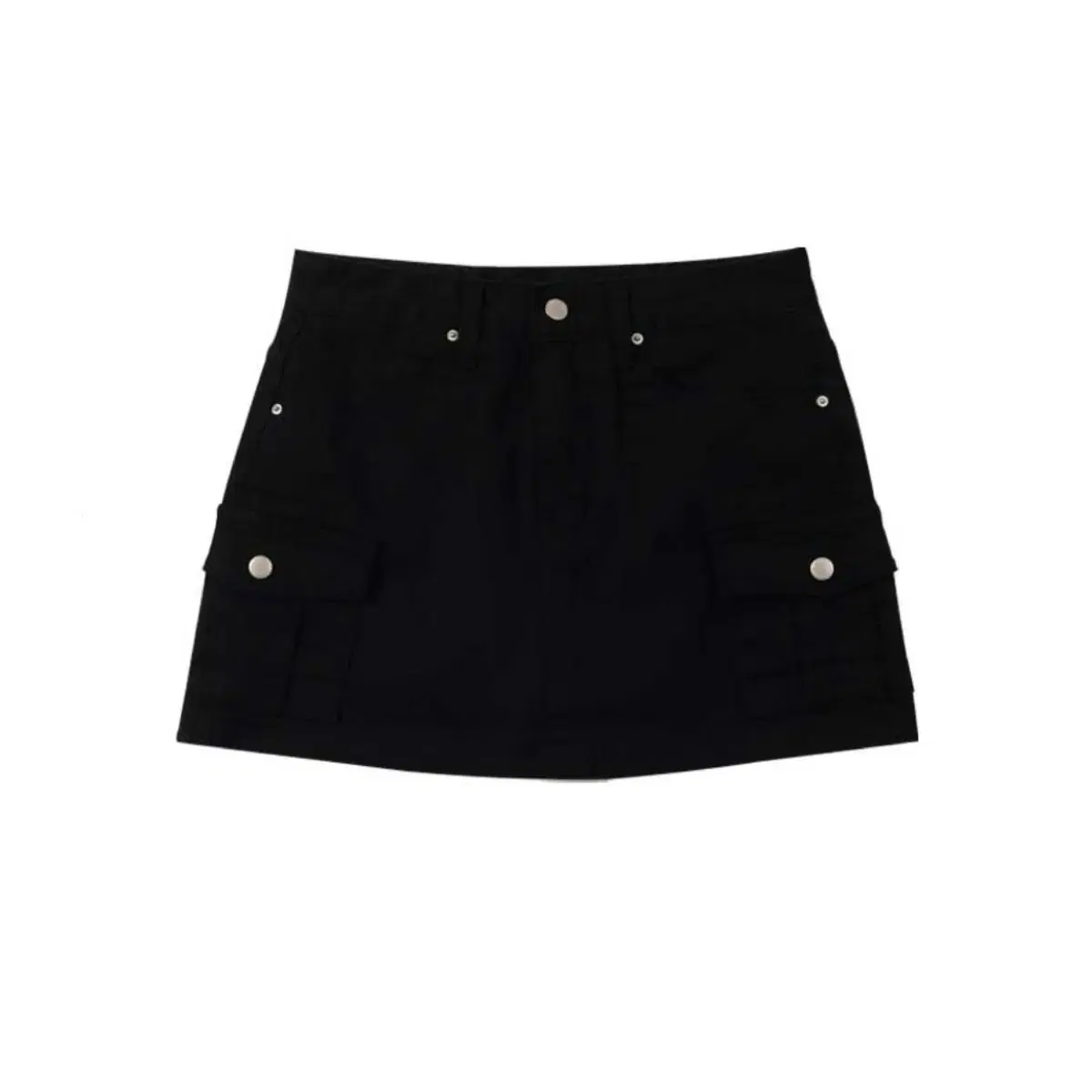 애즈온 사이드 포켓 카고 스커트 블랙 POCKET CARGO SKIRT