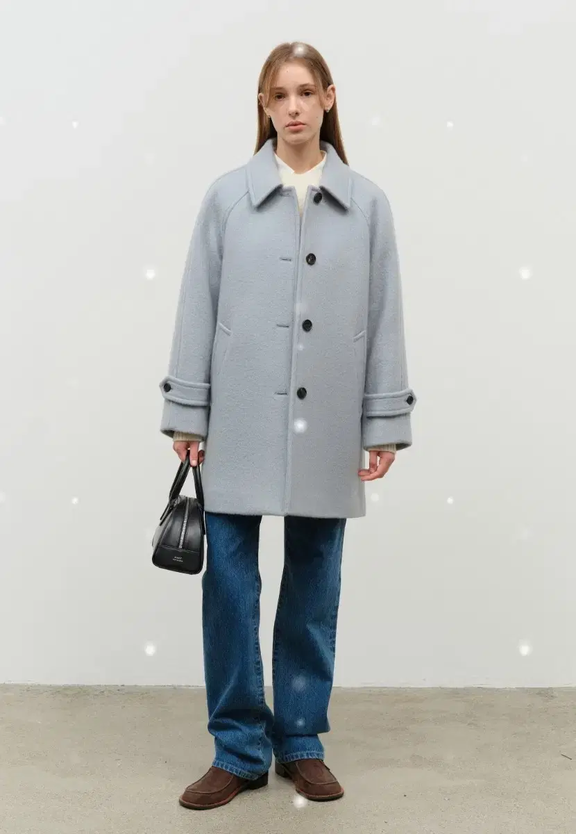 던스트 ALPACA HALF MAC COAT GREYISH BLUE 코트