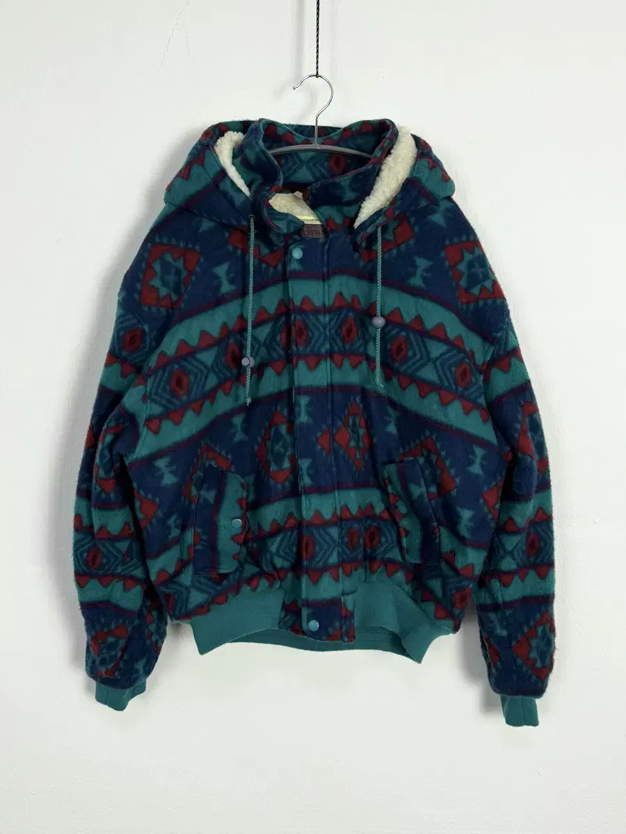 vintage sherpa lined aztec fleece jacket