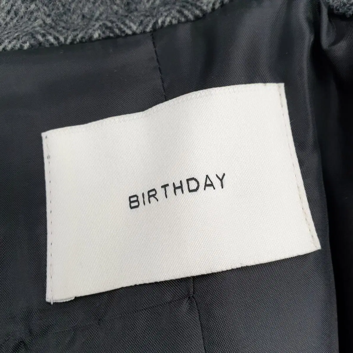 빈티지 만원샵 BIRTHDAY 그레이 모직 롱 코트 자켓