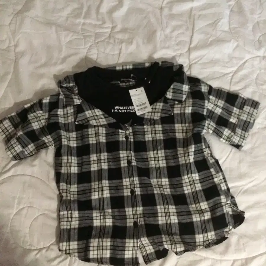 Children's Checkered Shirt(whit Sleeves