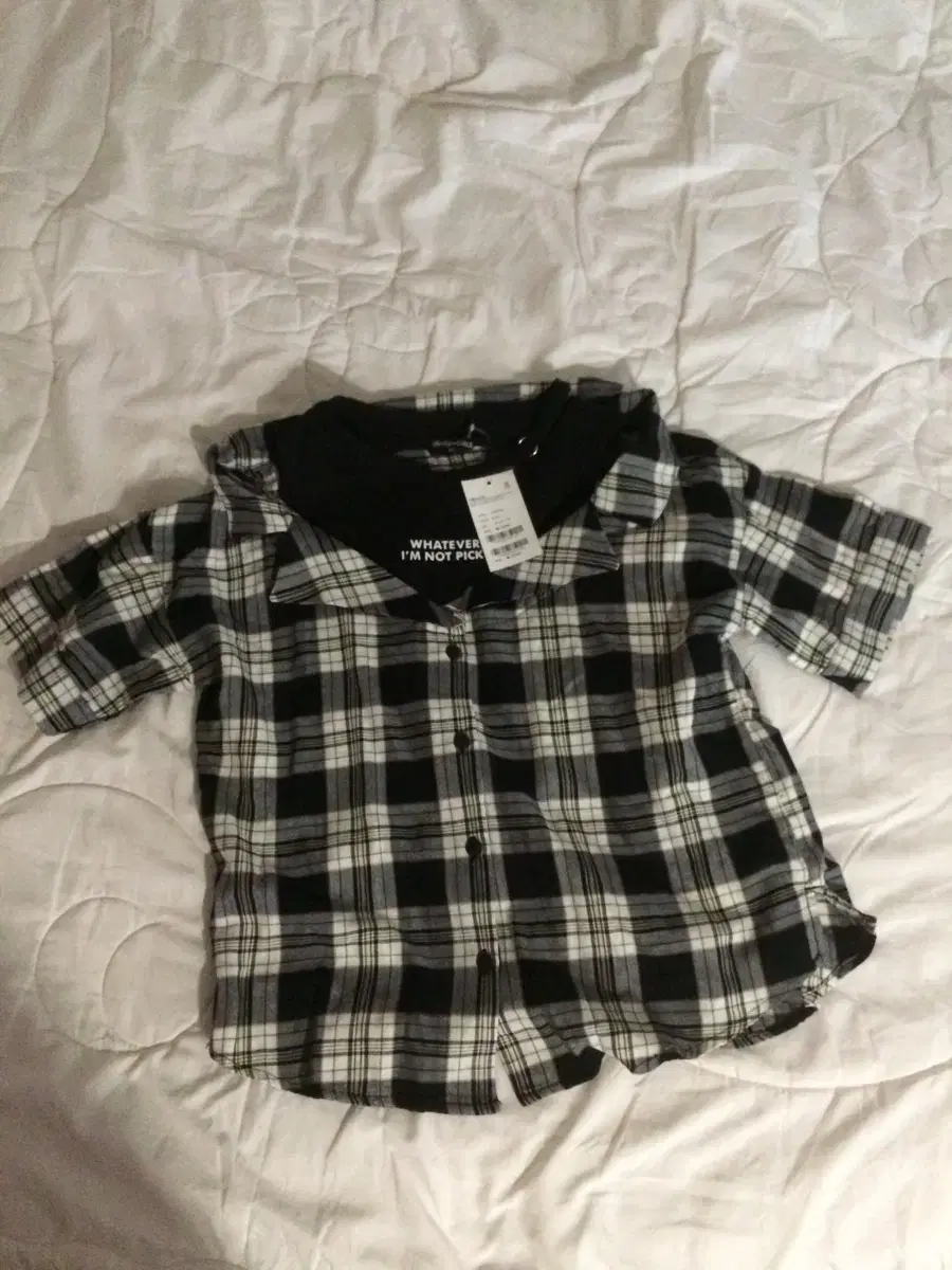 Children's Checkered Shirt(whit Sleeves