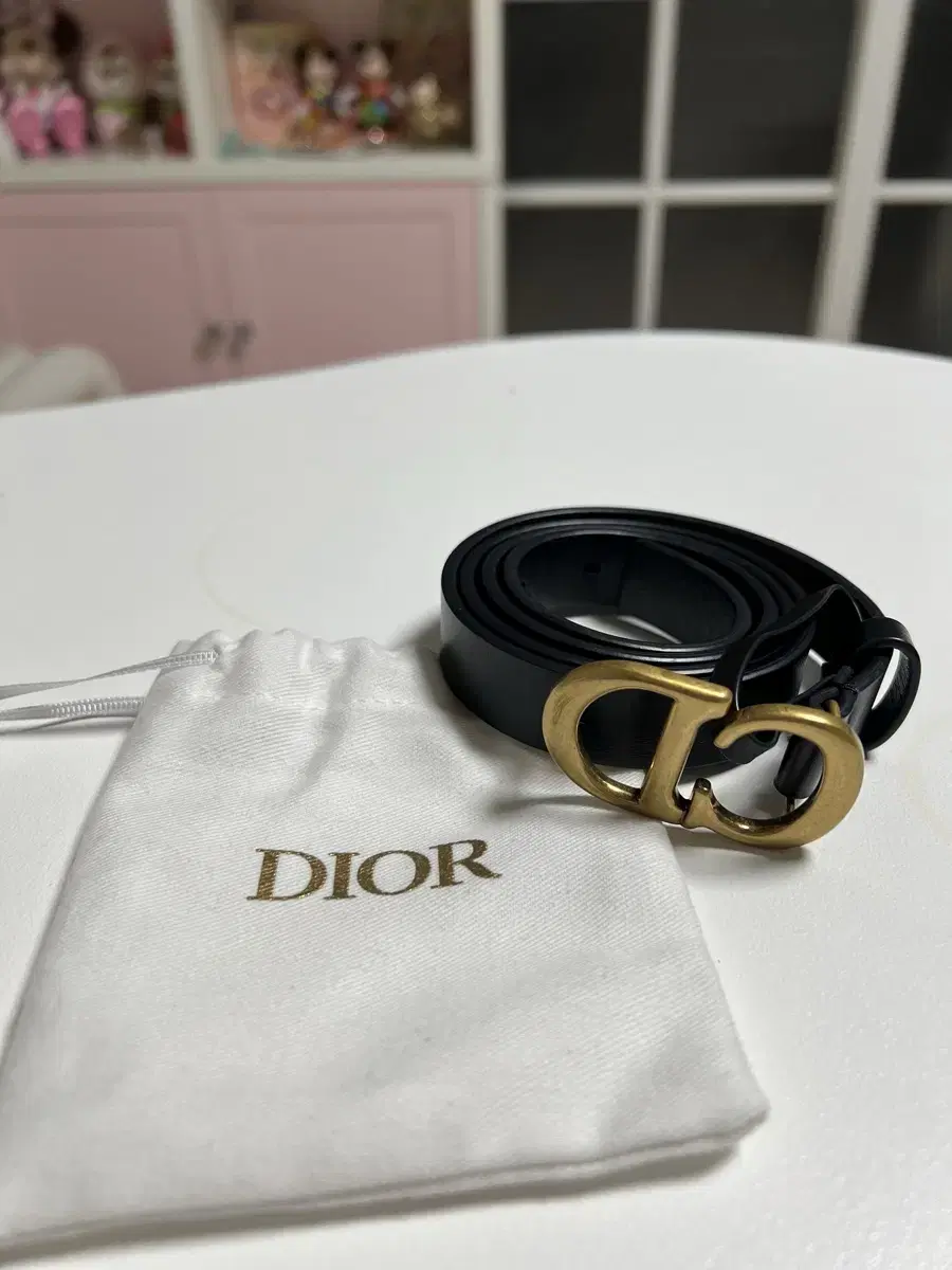 Dior 디올 새들 벨트 90, 파우치 증정