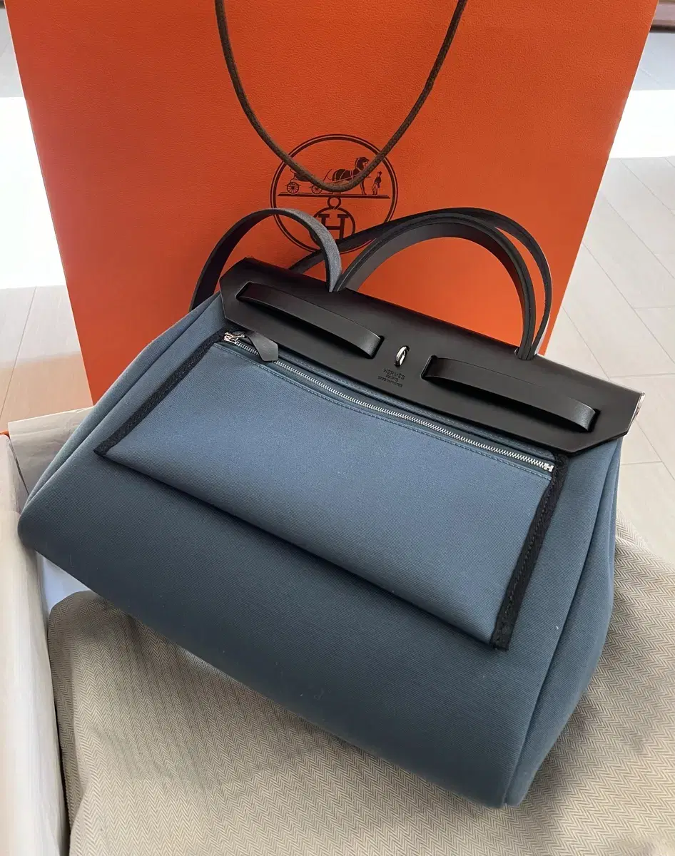 Hermès Erbag 31 BLEU TEMPETE/NOIR Silver full set sells